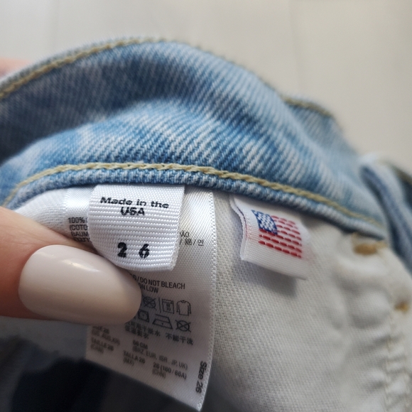 High Rise 26 inch Blue Denim Shorts - Picture 7 of 7